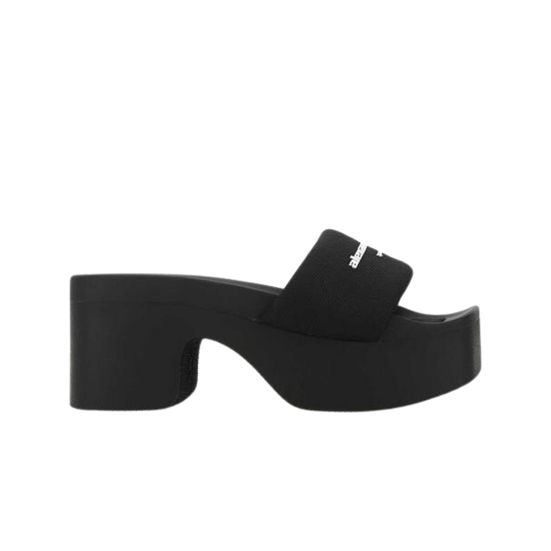 (W) 알렉산더 왕 AW 플랫폼 슬라이드 나일론 블랙((W) Alexander Wang AW Platform Slide in Nylon Black)