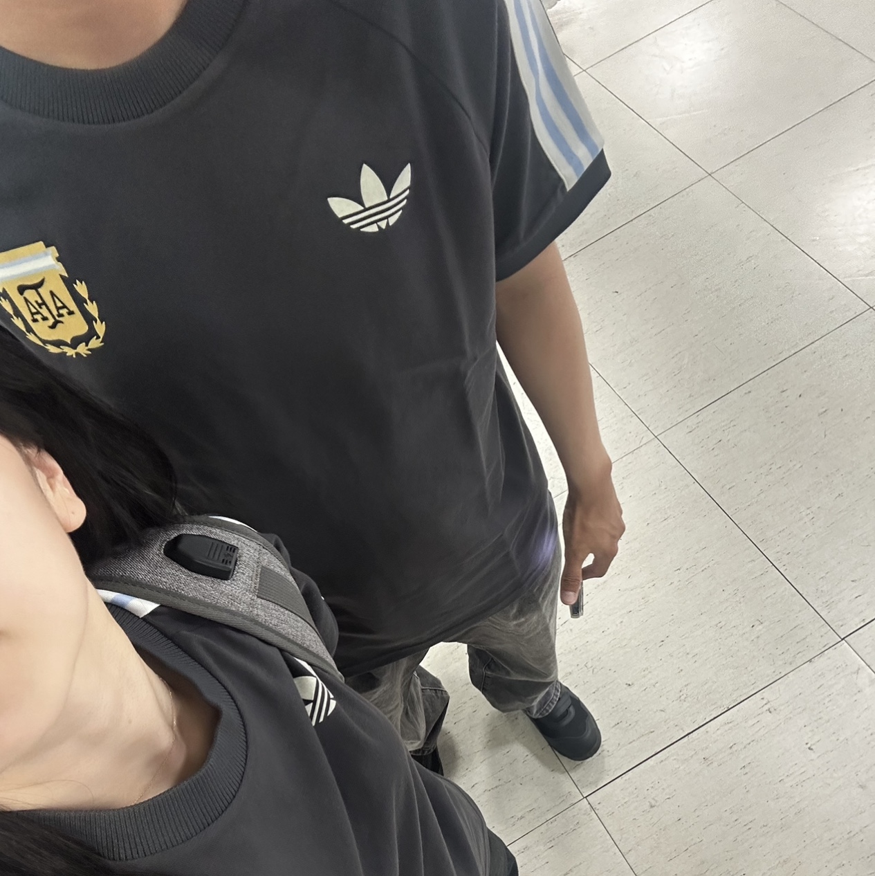 Adidas Argentina Beckenbauer T-Shirt Utility Black- KR Sizing 착용 스타일 - 3