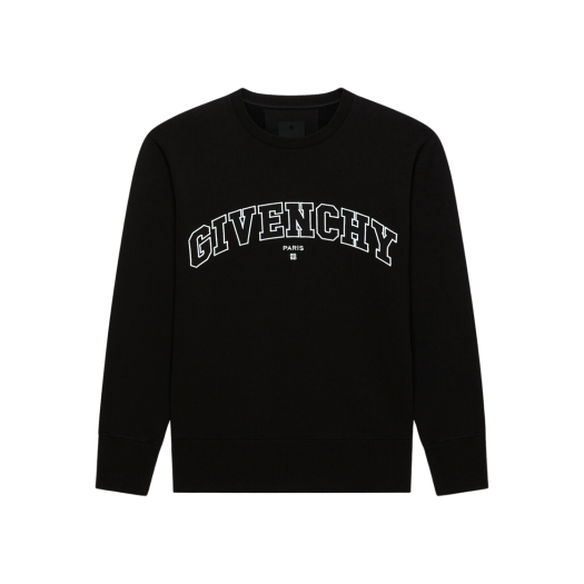 Givenchy College Slim Fit Sweatshirt in Fleece Black