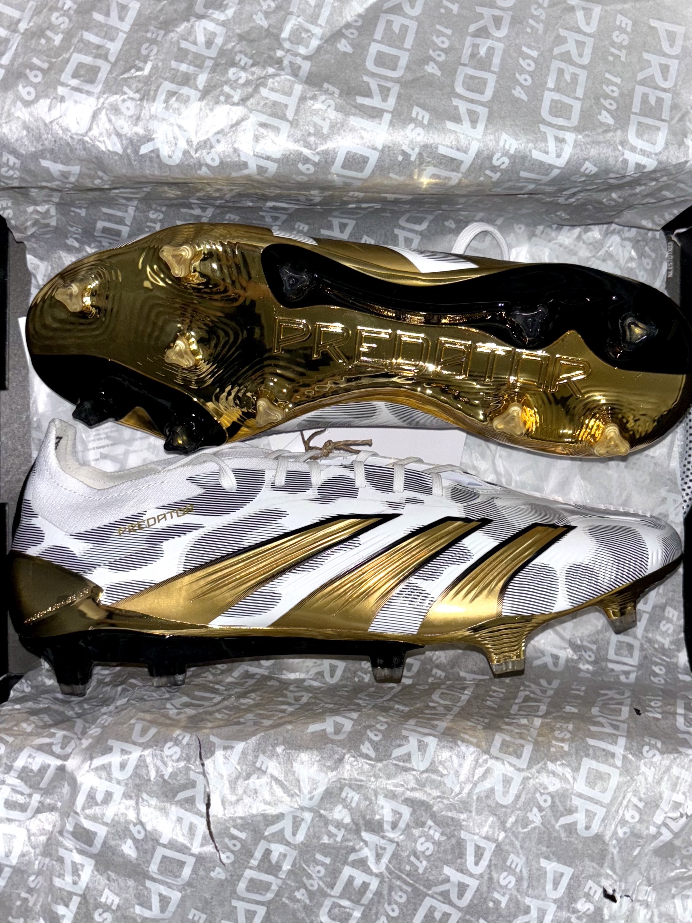 Adidas Predator Elite FG Cloud White Core Black 착용 스타일