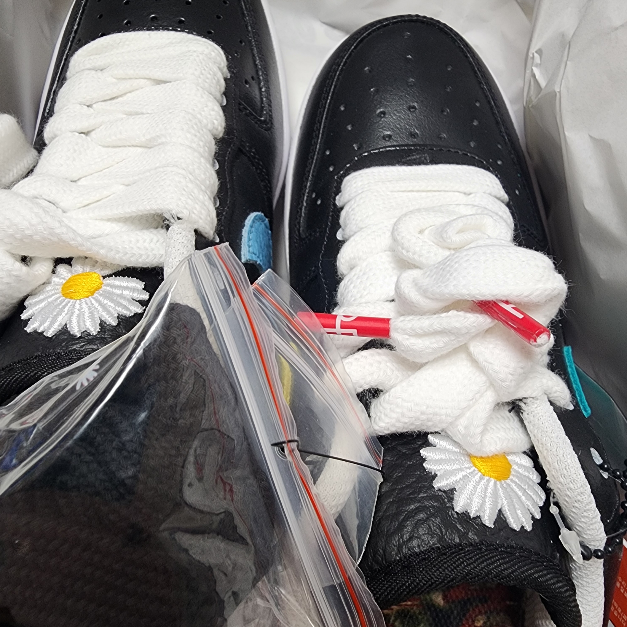 Nike x Peaceminusone Air Force 1 Low Para-Noise 3.0 Black and Multicolor 착용 스타일 - 8