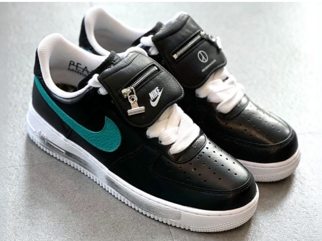 Nike x Peaceminusone Air Force 1 Low Para-Noise 3.0 Black and Multicolor 착용 스타일 - 5