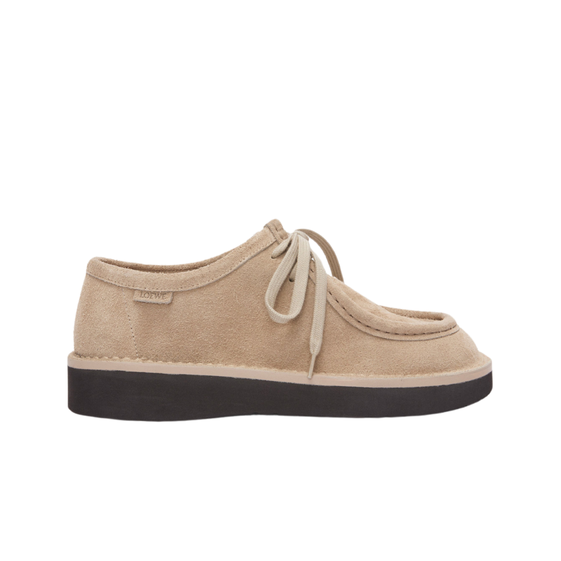 Loewe Faro Lace-Up In Suede Sand 상세 이미지 1