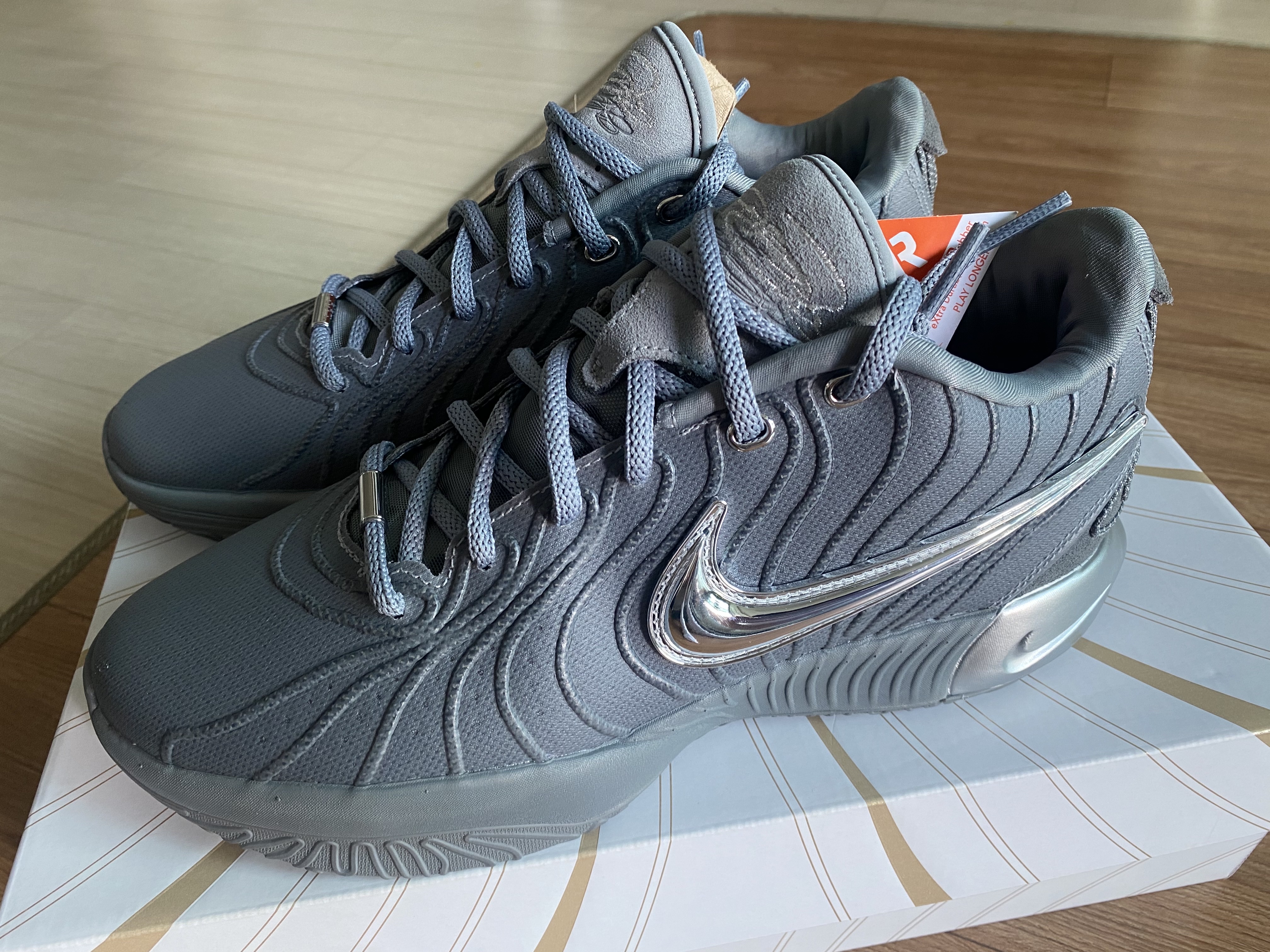 Nike LeBron 21 EP Resilient Cool Grey Metallic Silver 착용 스타일 - 2