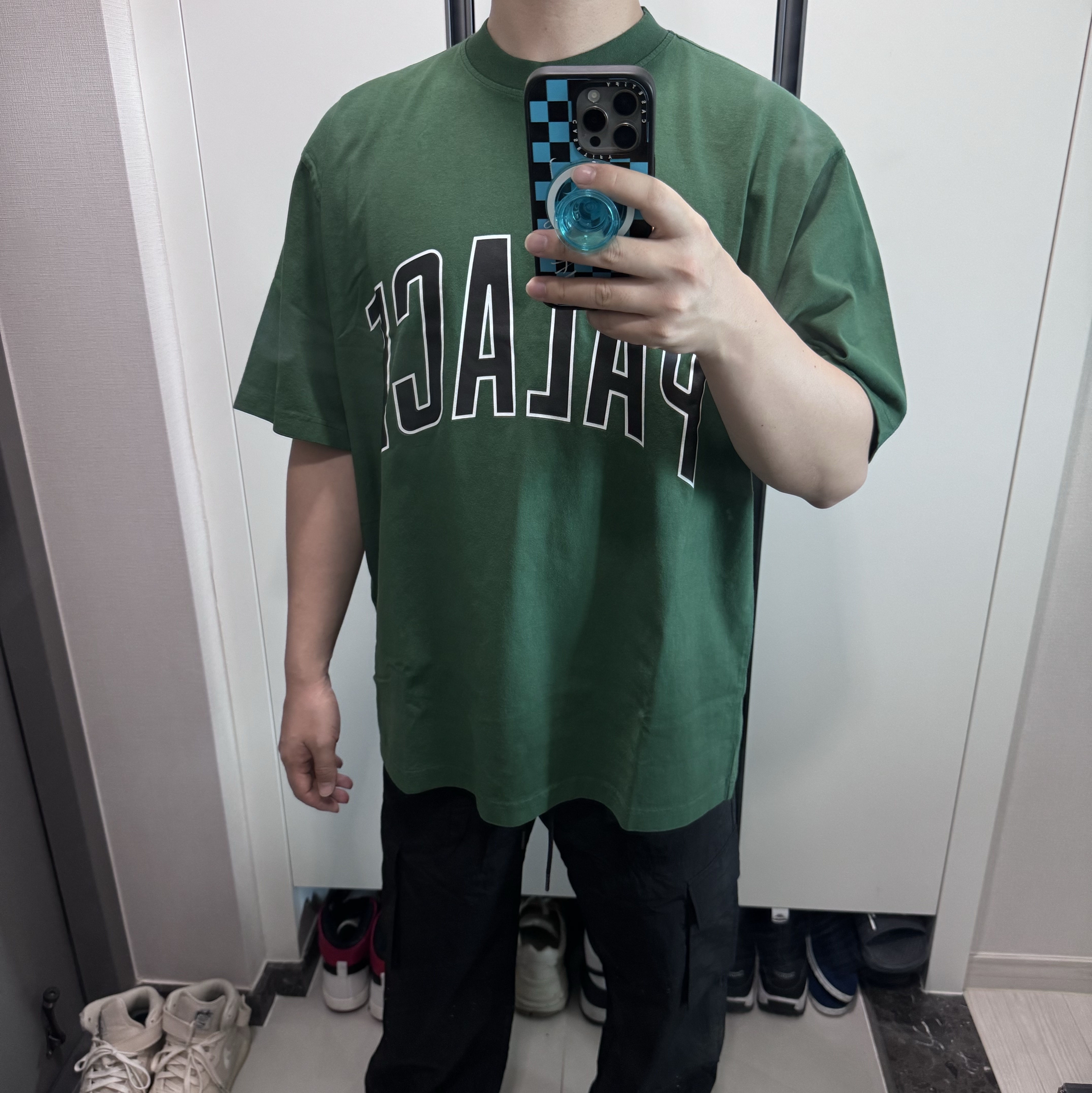 Palace Athletic Heavy T-Shirt Racey Green - 24FW 착용 스타일