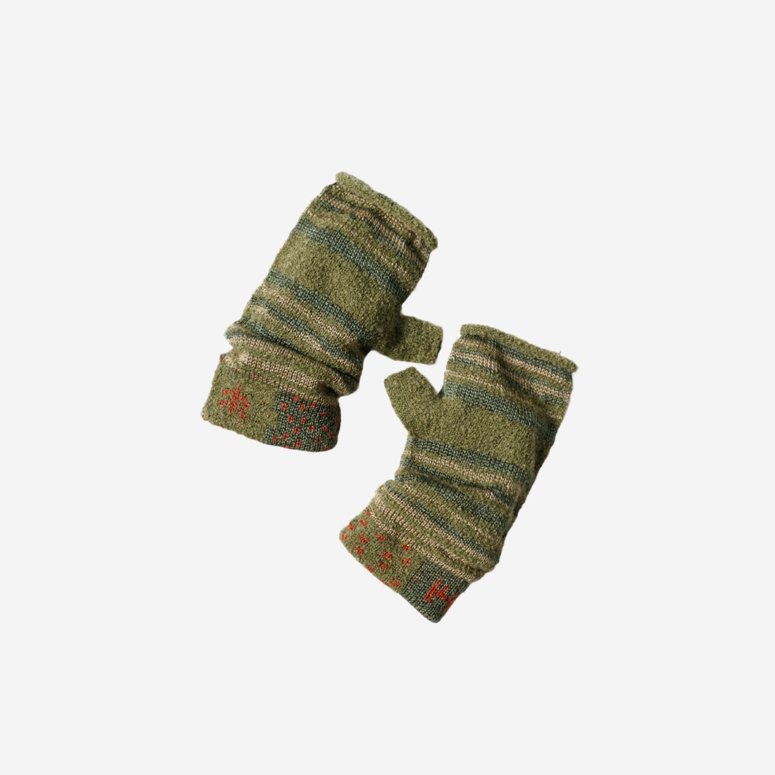 Kapital Gabbe Patchwork 2Way Mittens Khaki 상세 이미지 2