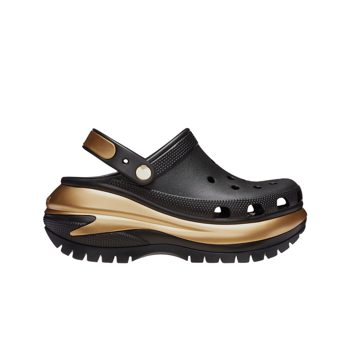 Crocs Mega Crush Metallic Clog Black Gold 상세 이미지 1