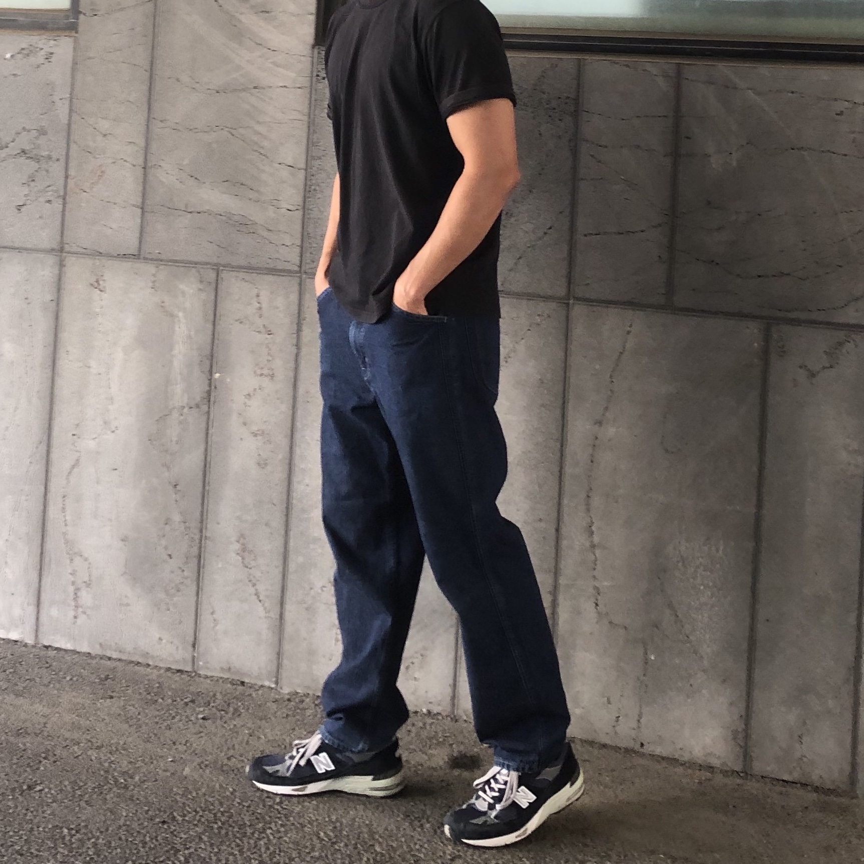 New Balance 991 Made in UK Navy 착용 스타일 - 1