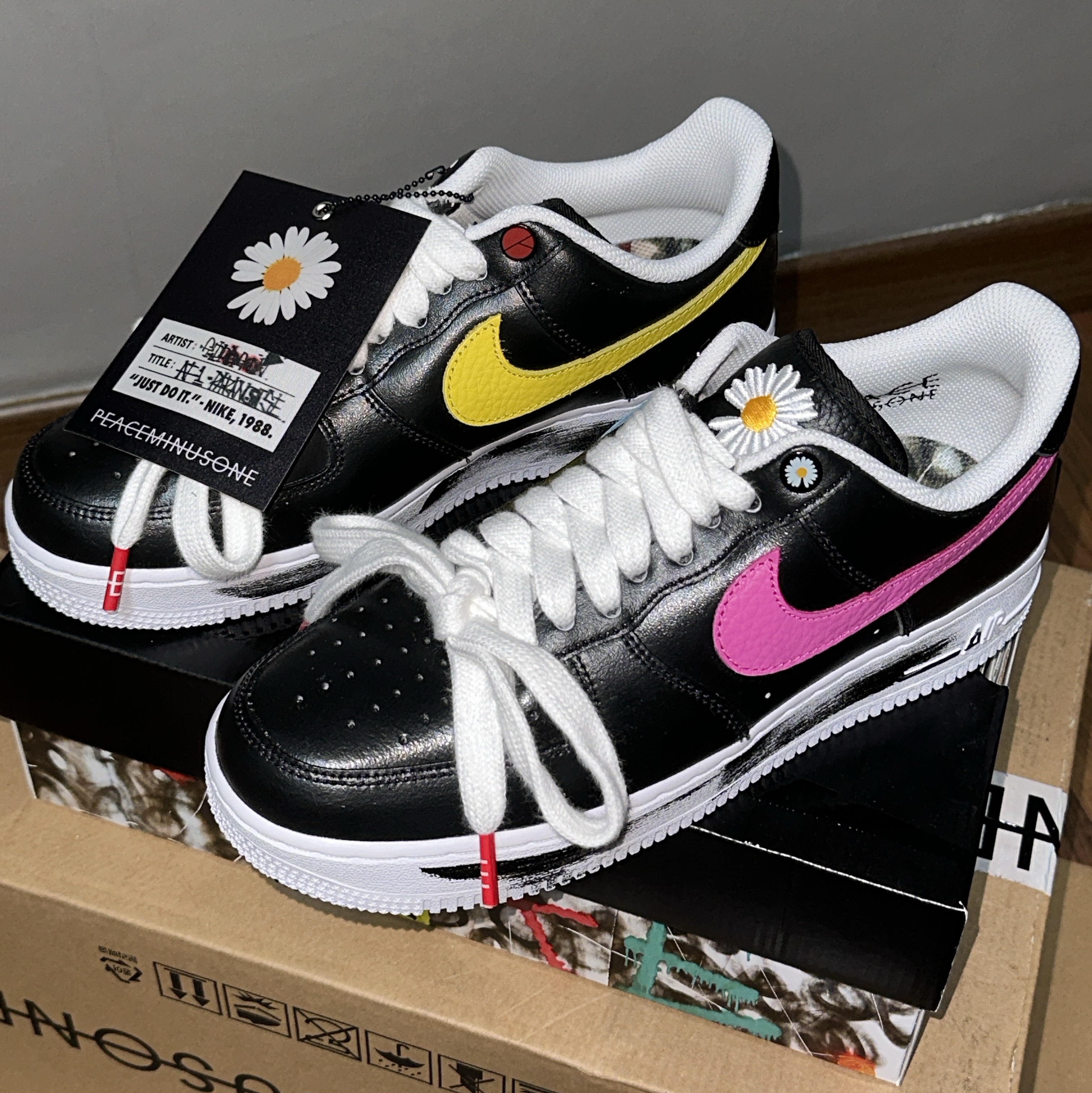 Nike x Peaceminusone Air Force 1 Low Para-Noise 3.0 Black and Multicolor 착용 스타일 - 1