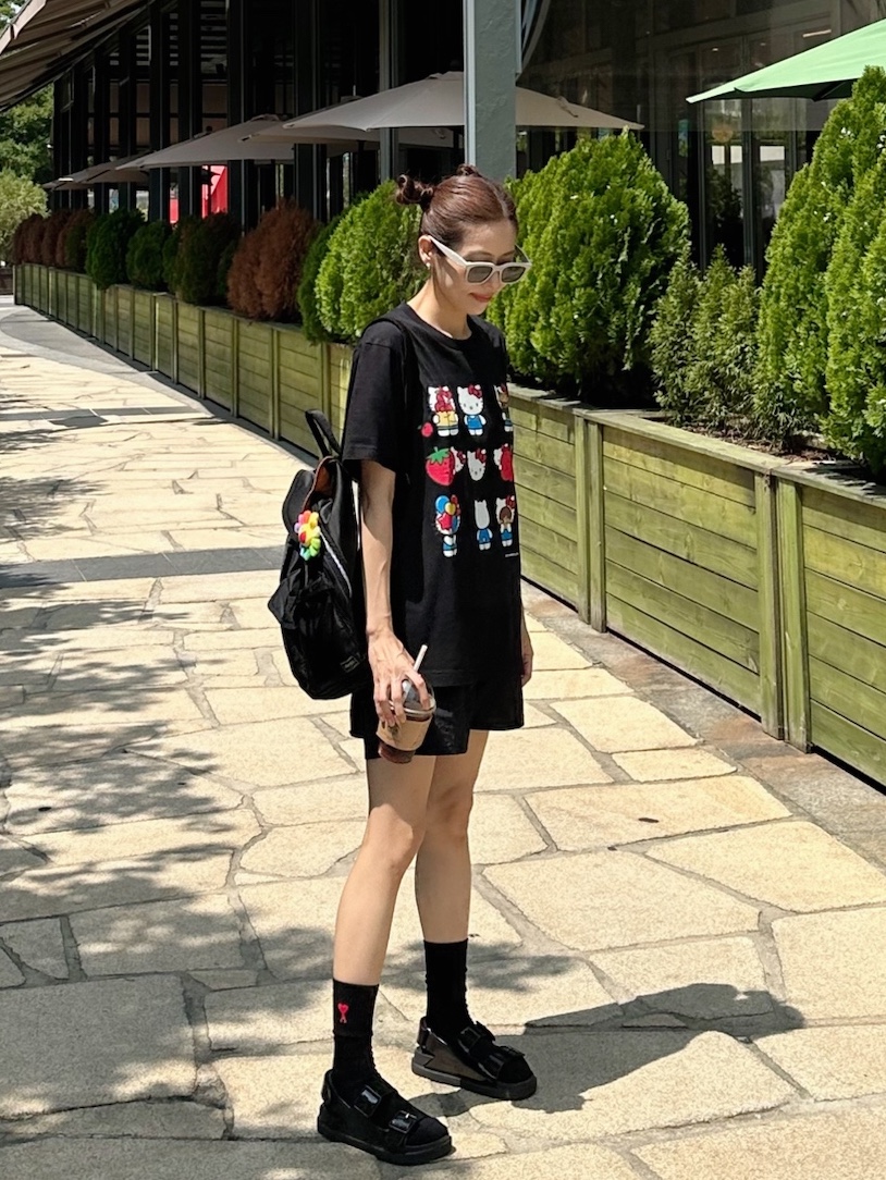 Gentle Monster x Maison Margiela MM110 Gray Black, Porter Tanker Backpack Black 착용 스타일 - 1
