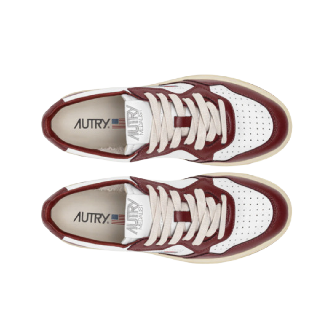 (W) 오트리 메달리스트 로우 레더 스웨이드 스니커즈 화이트 시라((W) Autry Medalist Low Leather Suede Sneakers White Syrah) - 2