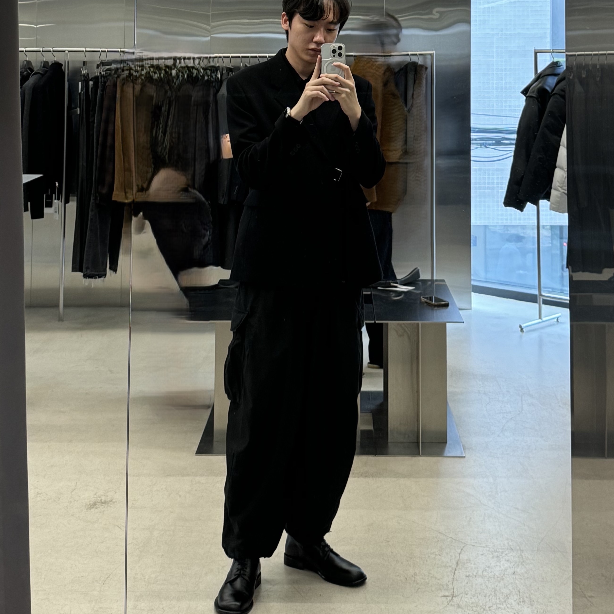 Needles H.D. BDU Pants Black 착용 스타일 - 2