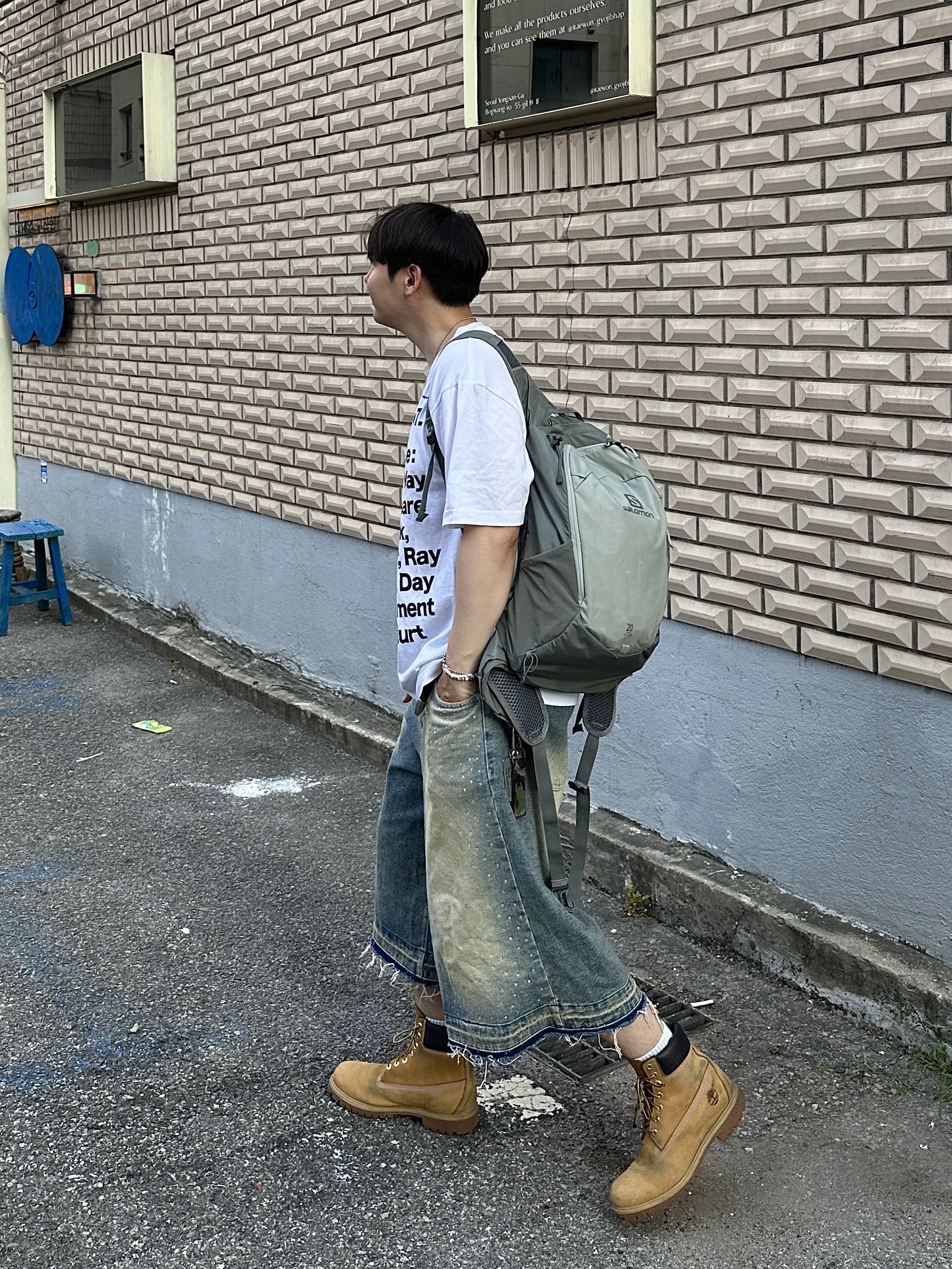 Timberland Premium 6 inch Waterproof Boot Wheat Nubuck - Wide, Salomon Trailblazer 20 Wrought Iron Sedona Sage 착용 스타일 - 1