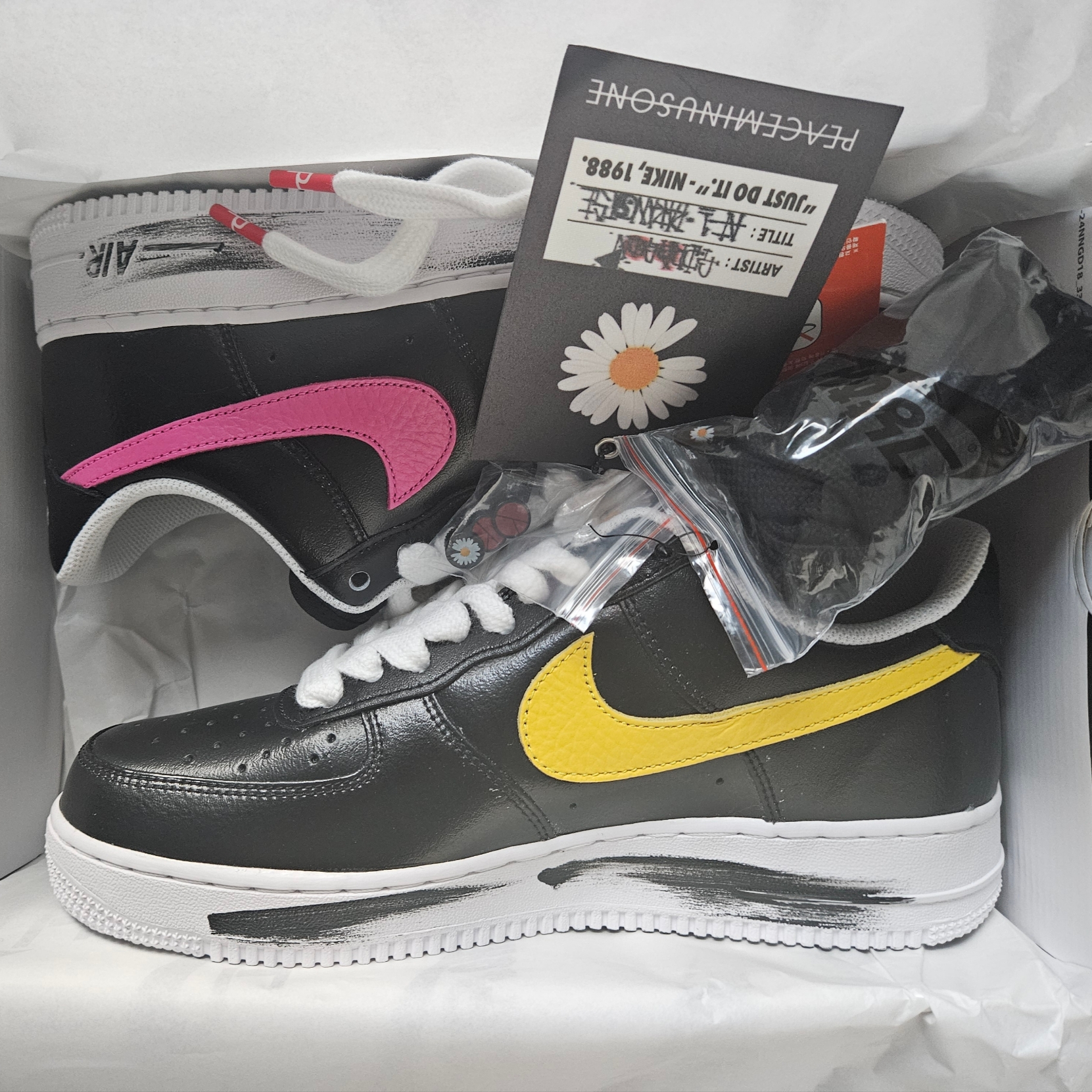 Nike x Peaceminusone Air Force 1 Low Para-Noise 3.0 Black and Multicolor 착용 스타일 - 1