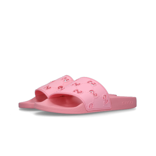 (W) Gucci GG Rubber Slide Sandal Pink