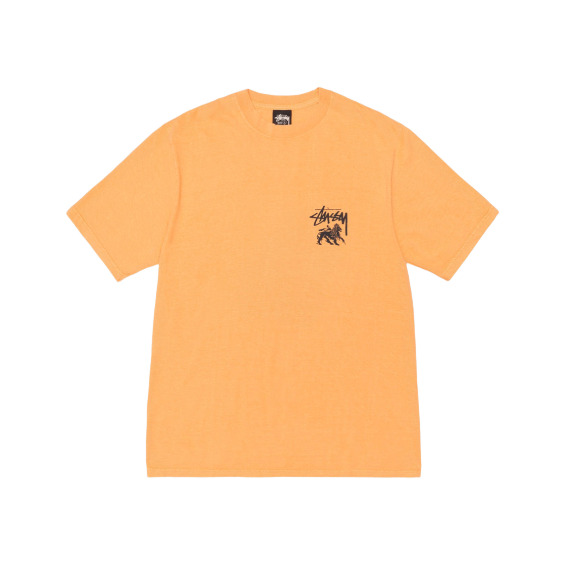 Stussy Rasta Lion Pigment Dyed T-Shirt Orange 상세 이미지 1