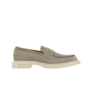 Fendi Suede Frame Loafers Dove Grey