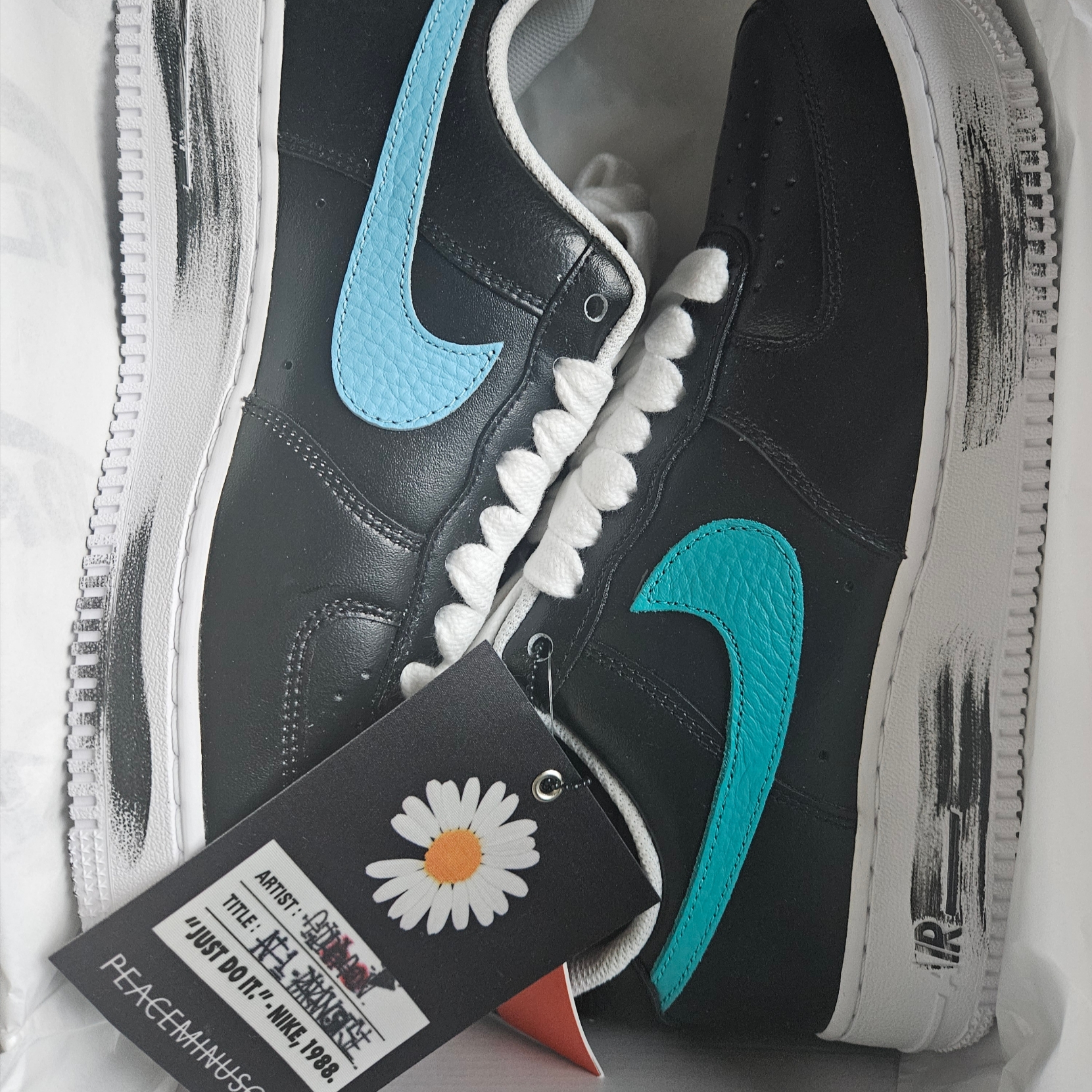 Nike x Peaceminusone Air Force 1 Low Para-Noise 3.0 Black and Multicolor 착용 스타일 - 2
