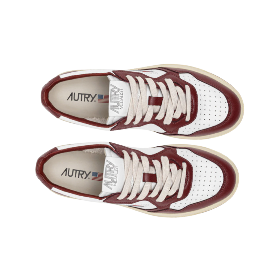 Autry Medalist Low Leather Suede Sneakers White Syrah 상세 이미지 2