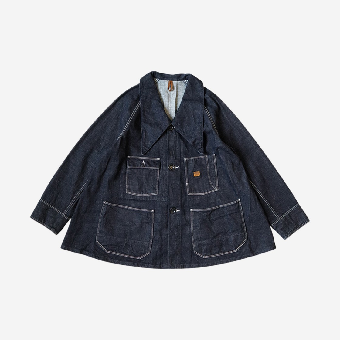 (W) Kapital 12 oz. Denim Wrangle Color Bell Coverall Indigo 상세 이미지 1