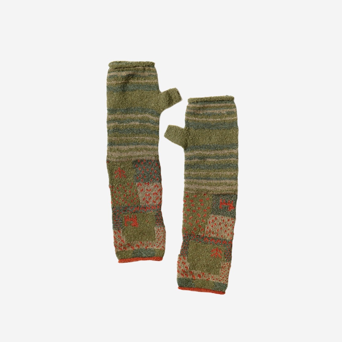 Kapital Gabbe Patchwork 2Way Mittens Khaki 상세 이미지 1