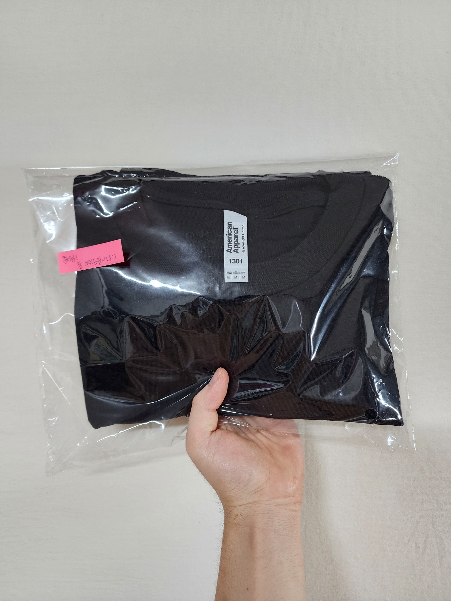 AAA Heavy Cotton 1301 T-Shirt White Black (2Pack) 착용 스타일 - 4