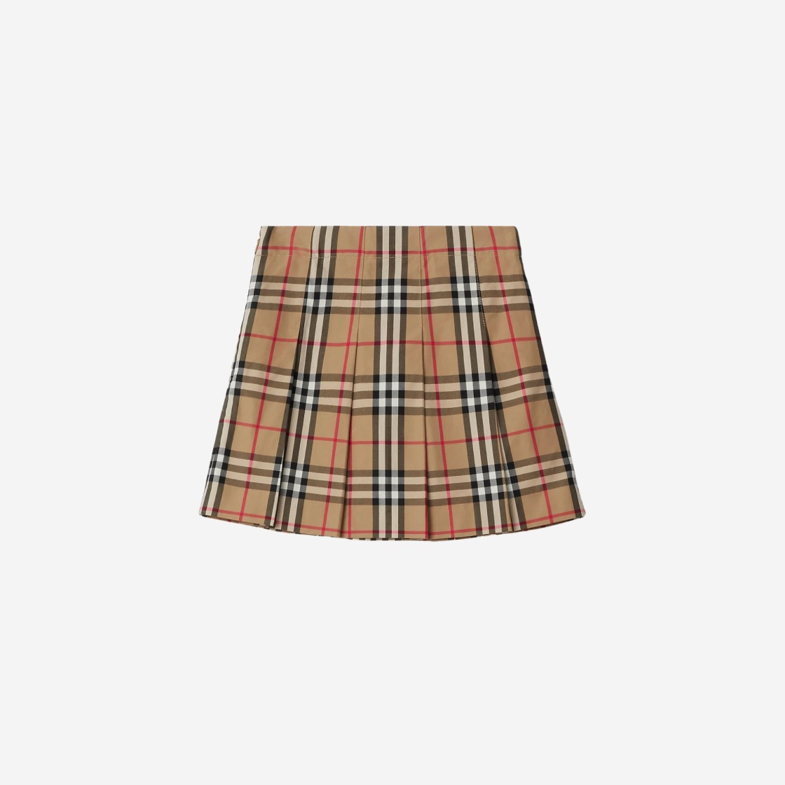 (Kids) Burberry Vintage Check Cotton Pleated Skirt Archive Beige 상세 이미지 1