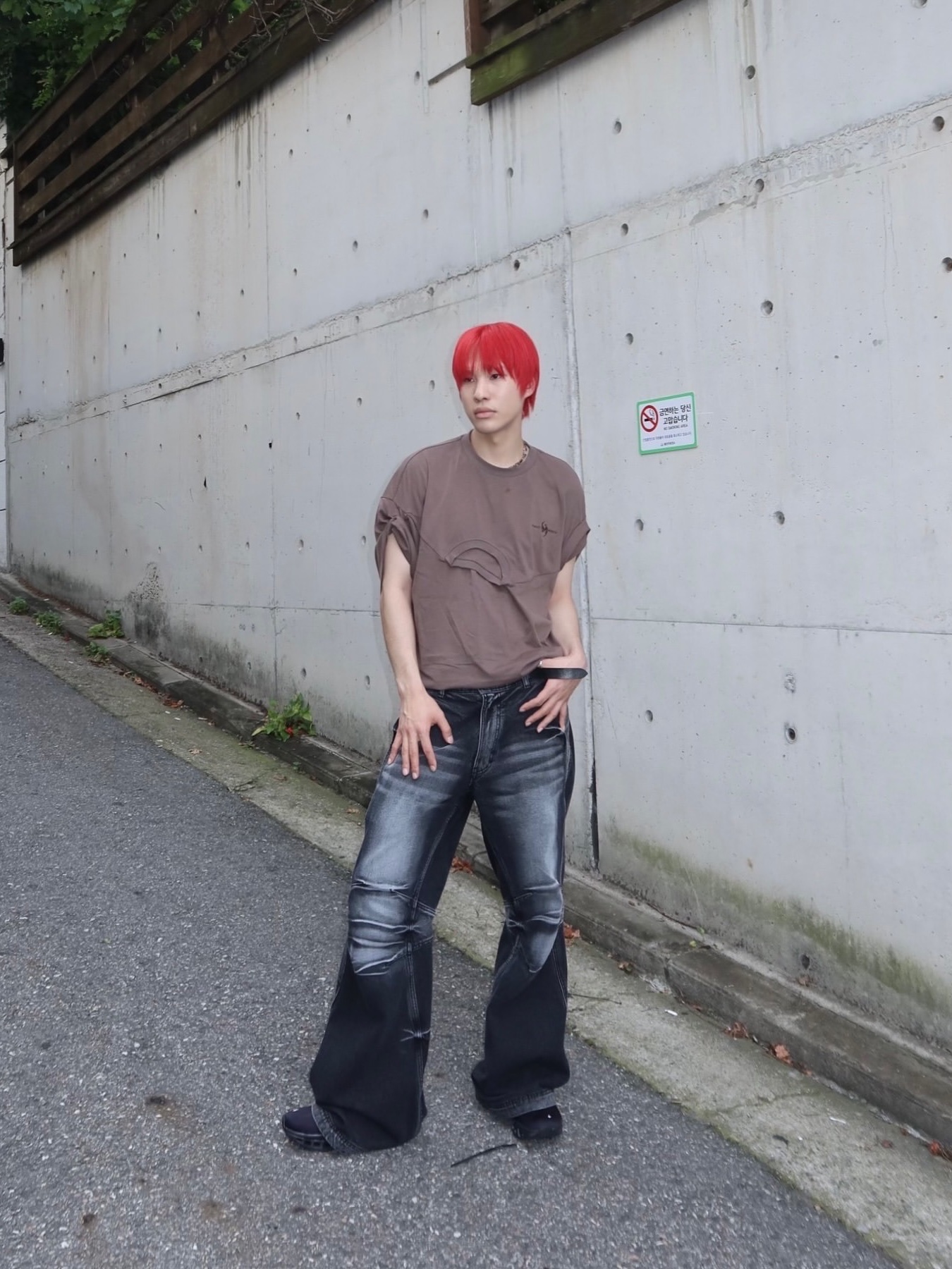 BLR Double Yoke Biker Washing Denim Pants Black (RENEW.) 착용 스타일