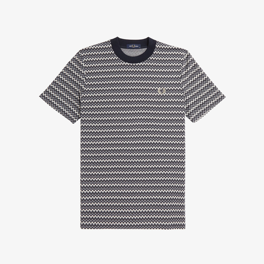 프레드페리 자카드 티셔츠 네이비(Fred Perry Jacquard T-Shirt Navy) - 5