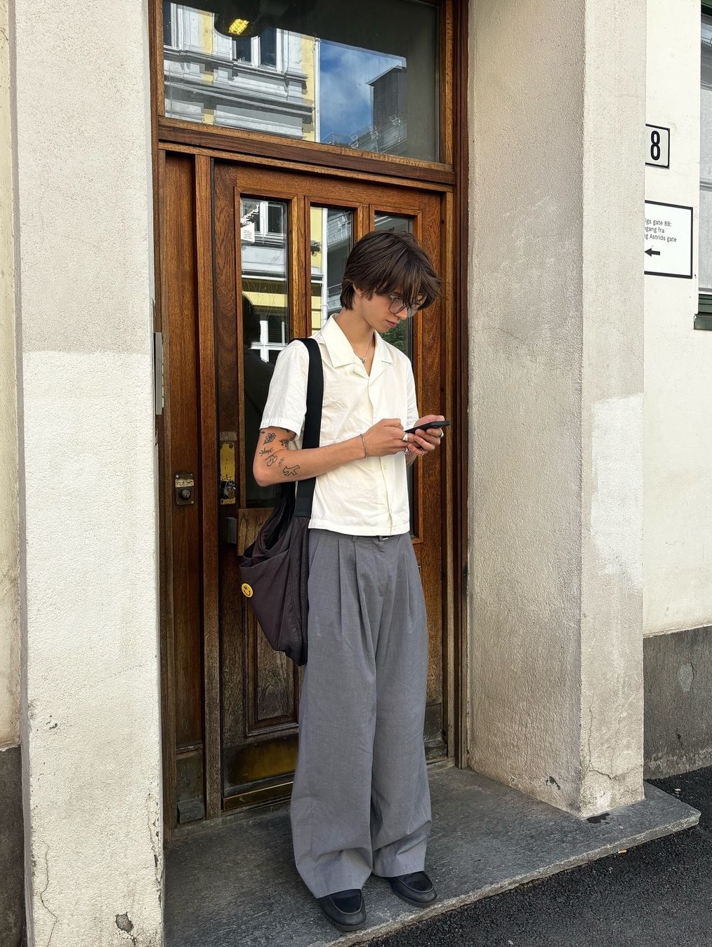 Auralee Super Light Wool Slacks Top Gray - DSMG Exclusive 착용 스타일 - 3