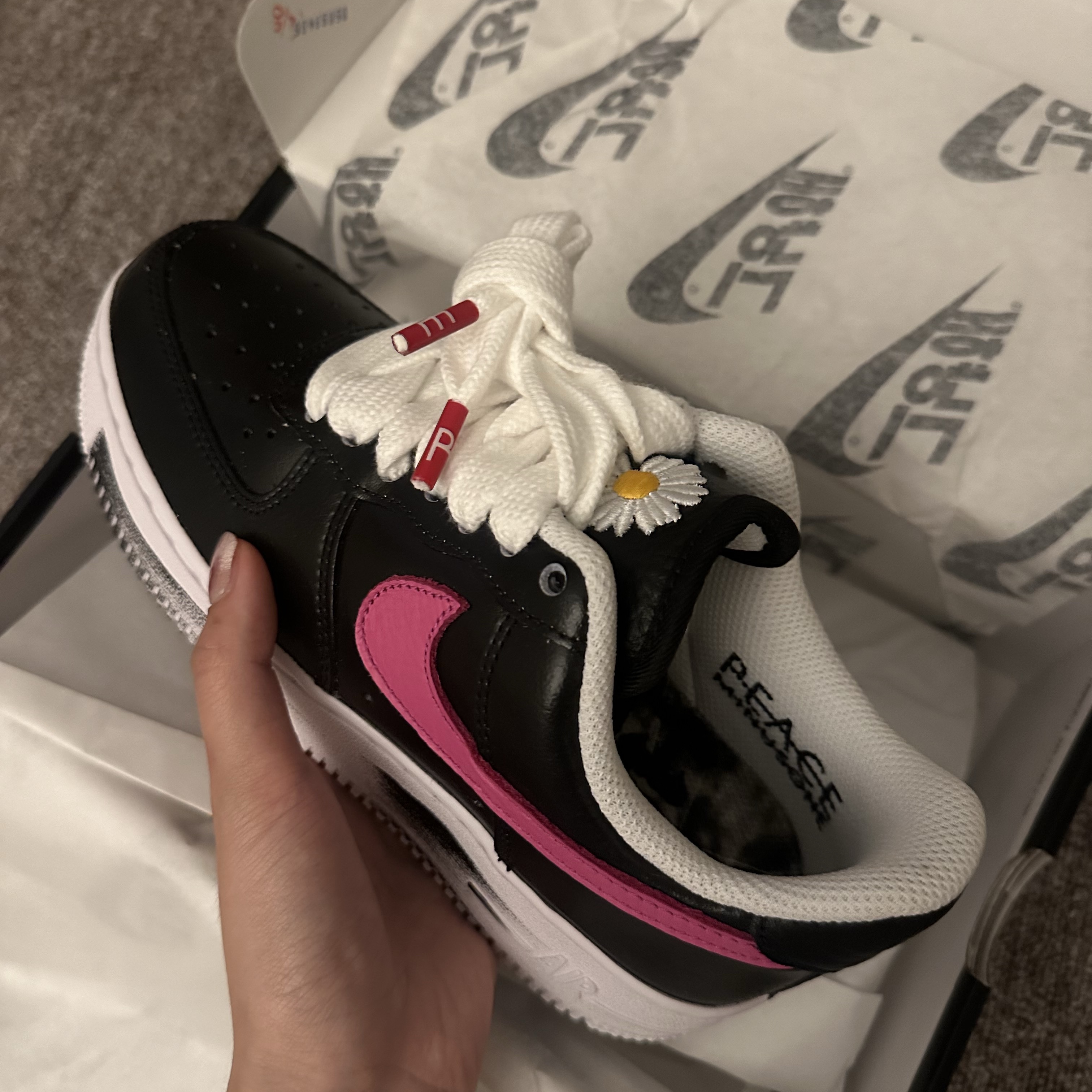 Nike x Peaceminusone Air Force 1 Low Para-Noise 3.0 Black and Multicolor 착용 스타일 - 1