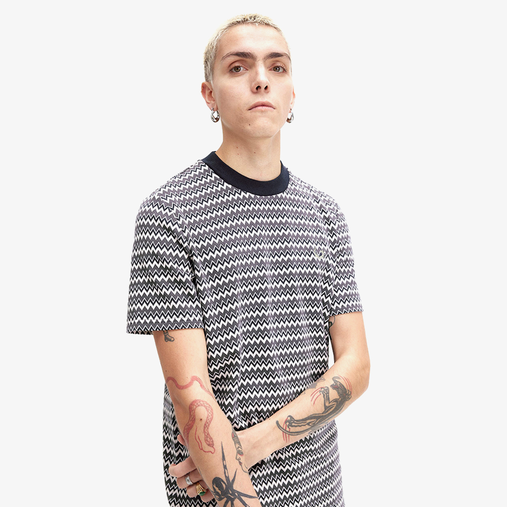 프레드페리 자카드 티셔츠 네이비(Fred Perry Jacquard T-Shirt Navy) - 3