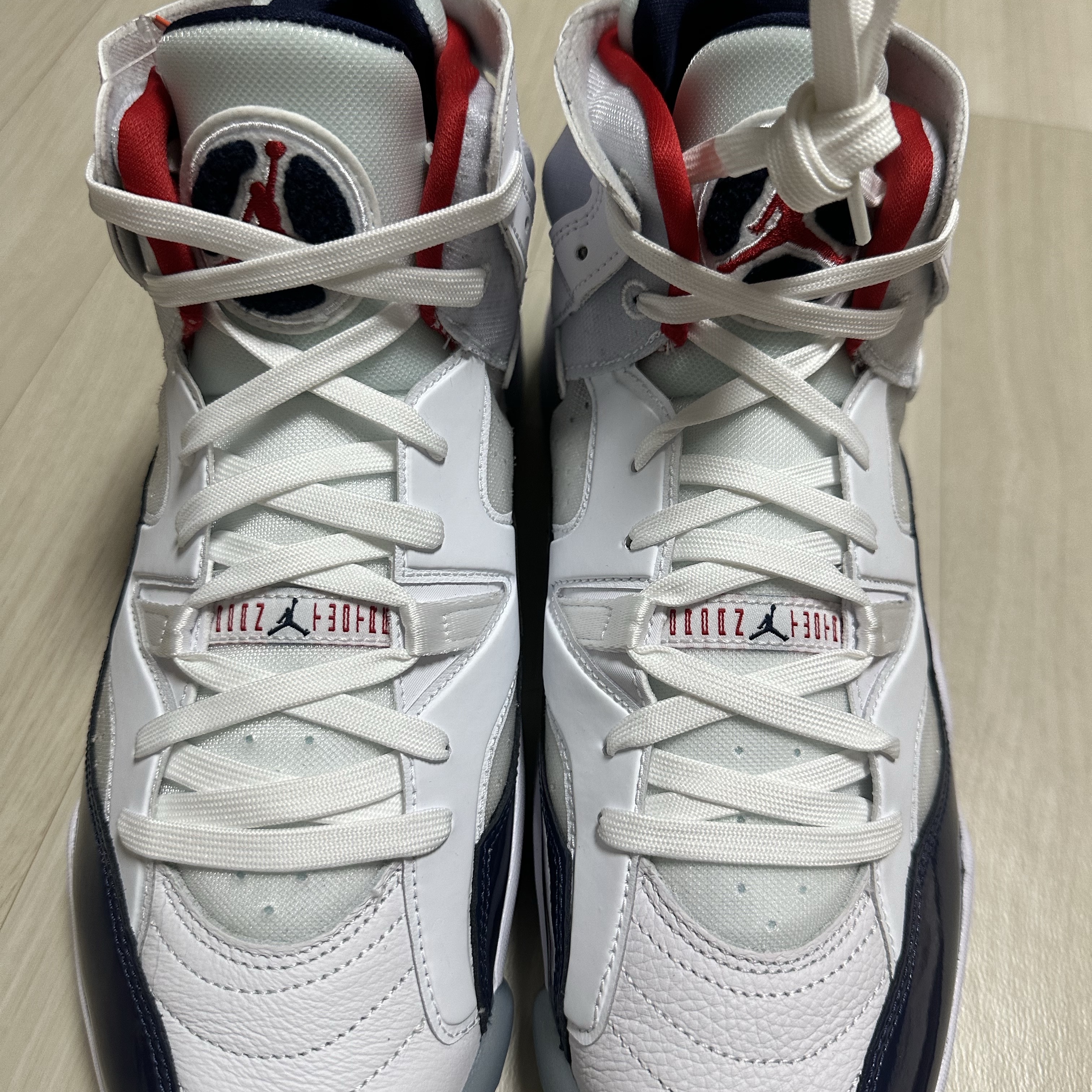 Jordan Jumpman Two Trey White Navy 착용 스타일 - 1