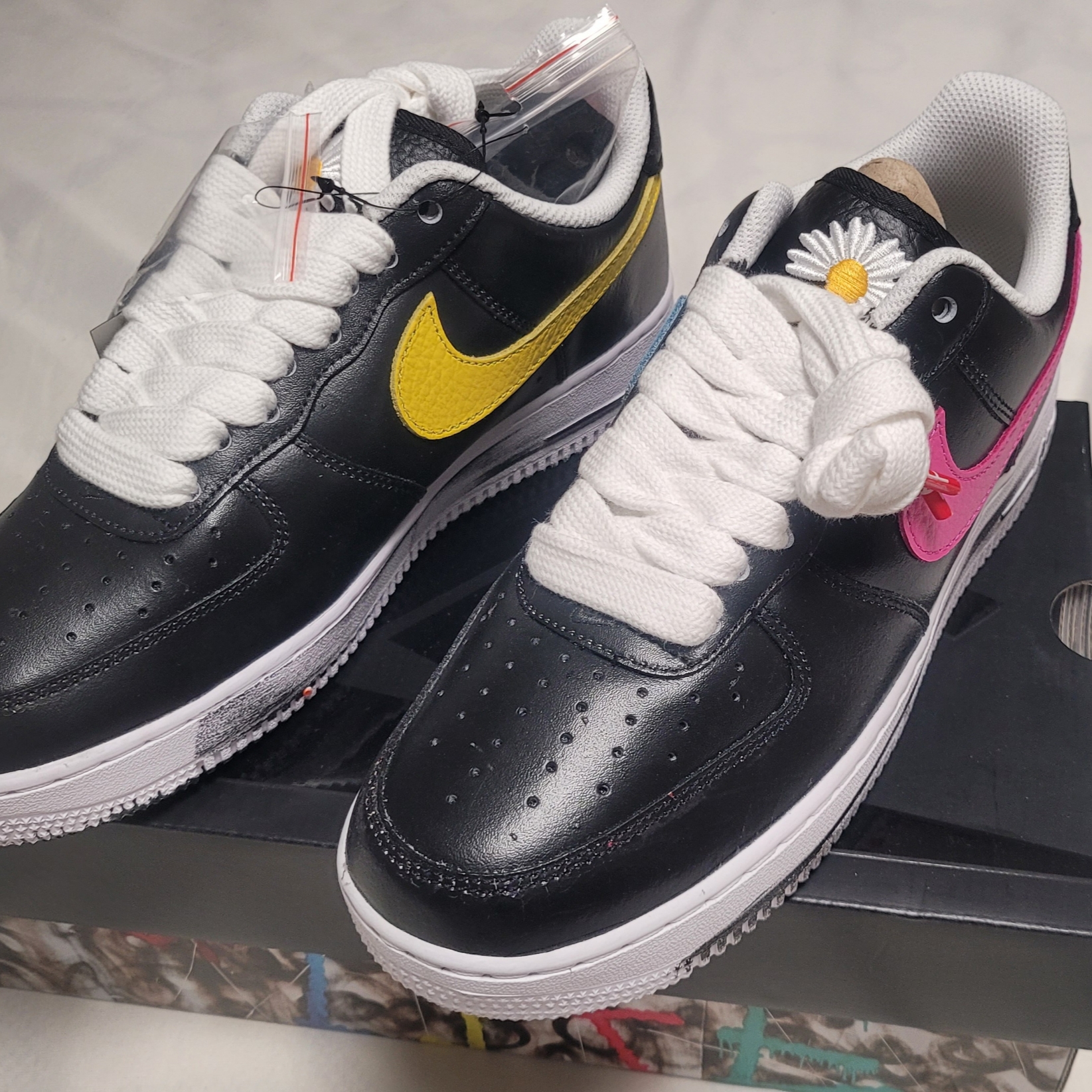 Nike x Peaceminusone Air Force 1 Low Para-Noise 3.0 Black and Multicolor 착용 스타일 - 4