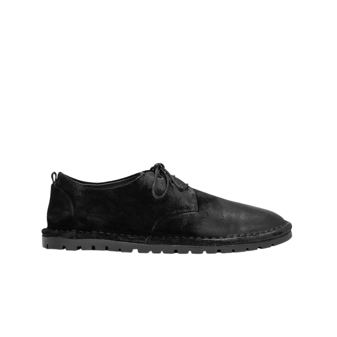 (W) 마르셀 산크리스파 더비 리버스드 레더 블랙((W) Marsell Sancrispa Derby Reversed Leather Black)