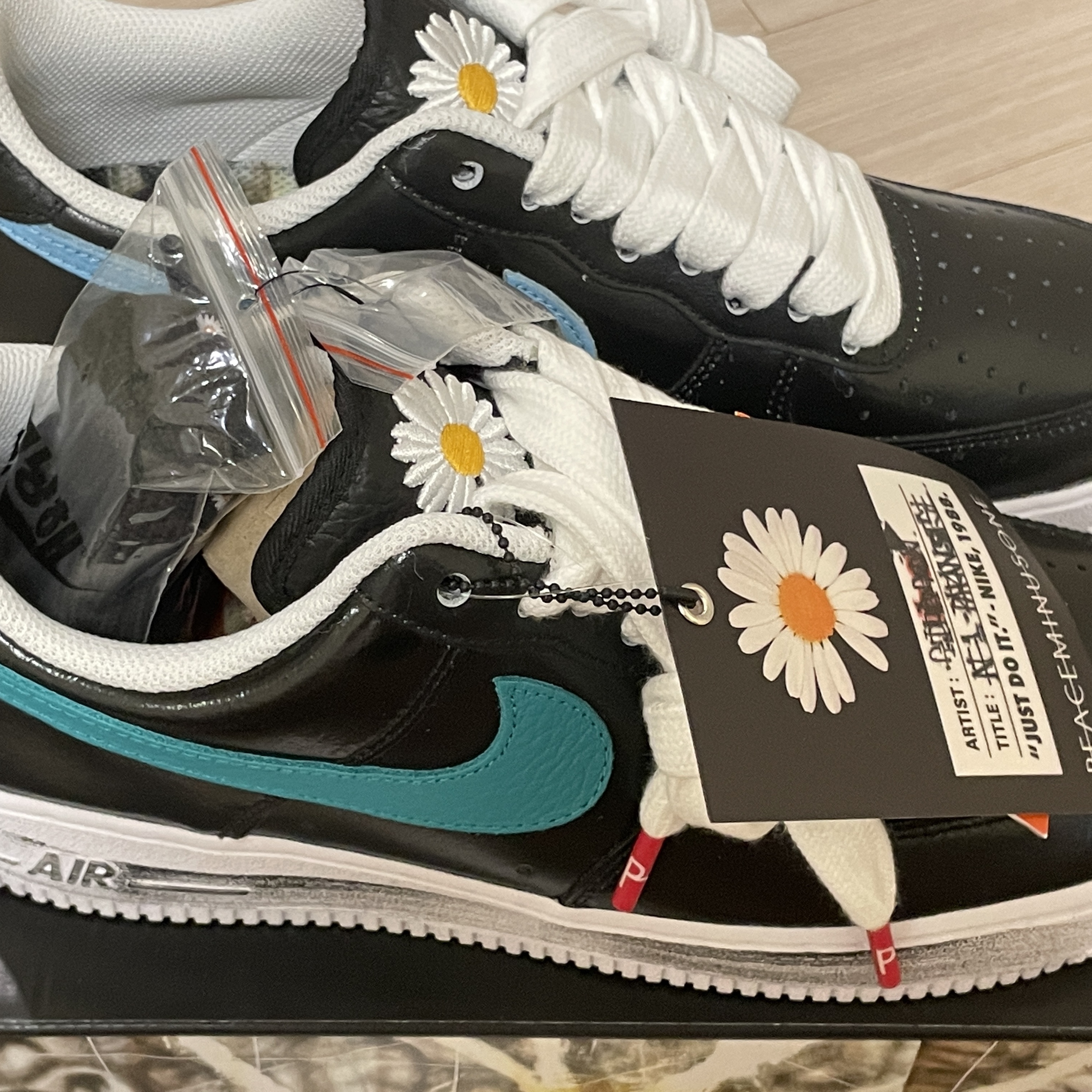 Nike x Peaceminusone Air Force 1 Low Para-Noise 3.0 Black and Multicolor 착용 스타일 - 5