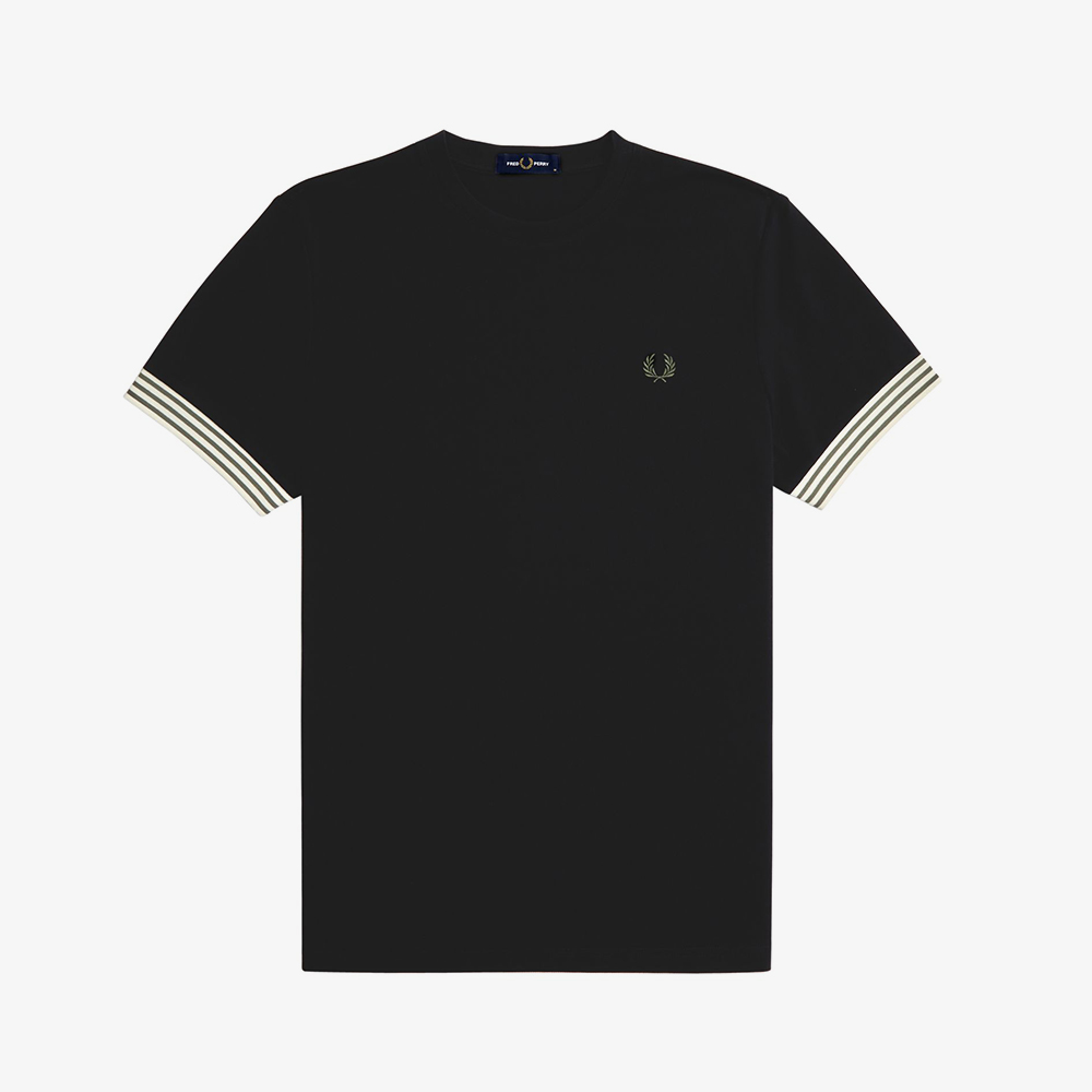 프레드페리 스트라이프 커프 티셔츠 블랙(Fred Perry Striped Cuff T-Shirt Black) - 5