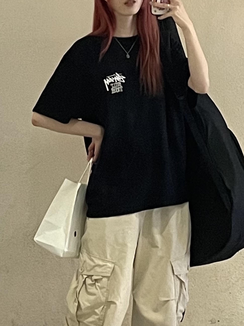 Stussy Built Tough T-Shirt Black 착용 스타일 - 2