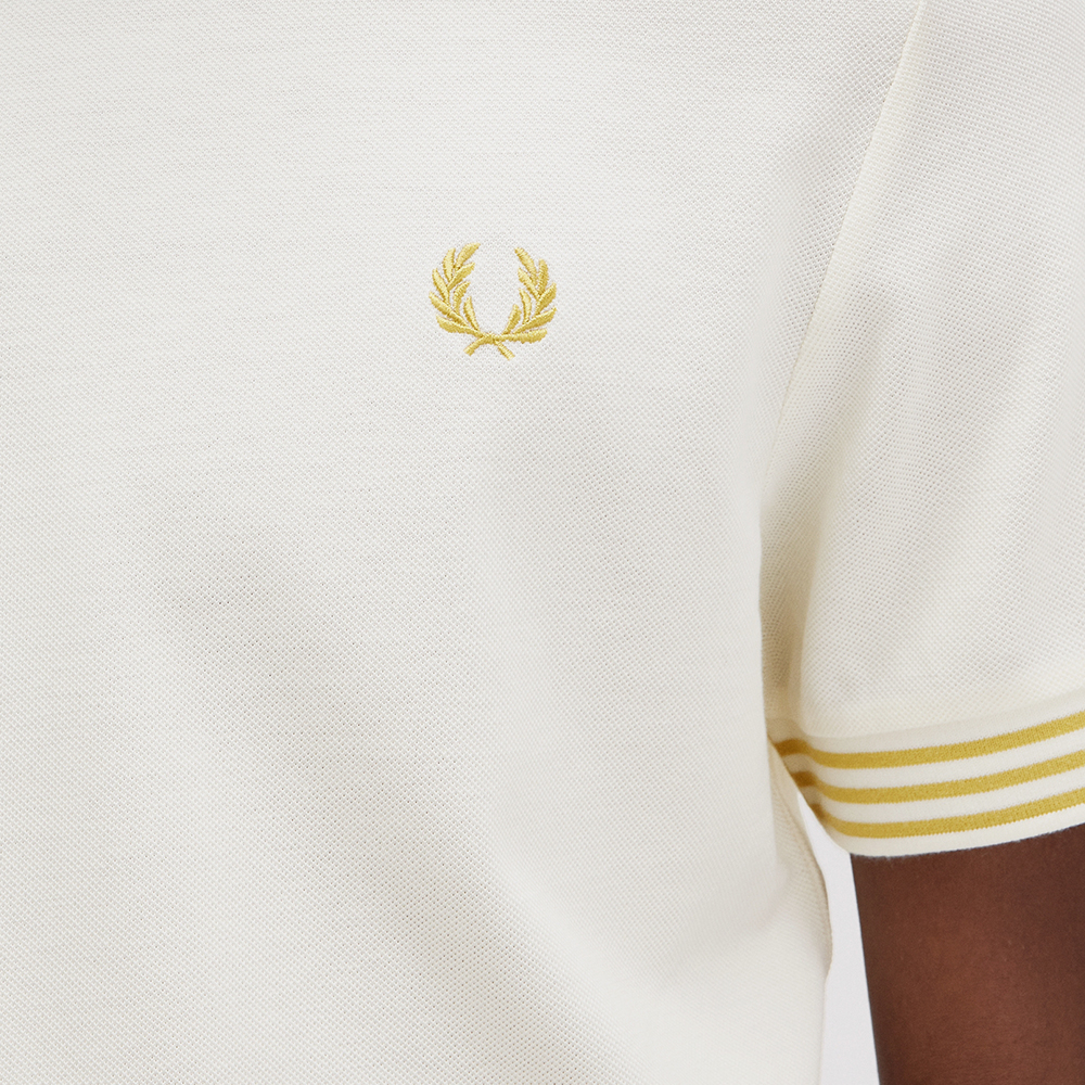 프레드페리 스트라이프 커프 티셔츠 에크루(Fred Perry Striped Cuff T-Shirt Ecru) - 4
