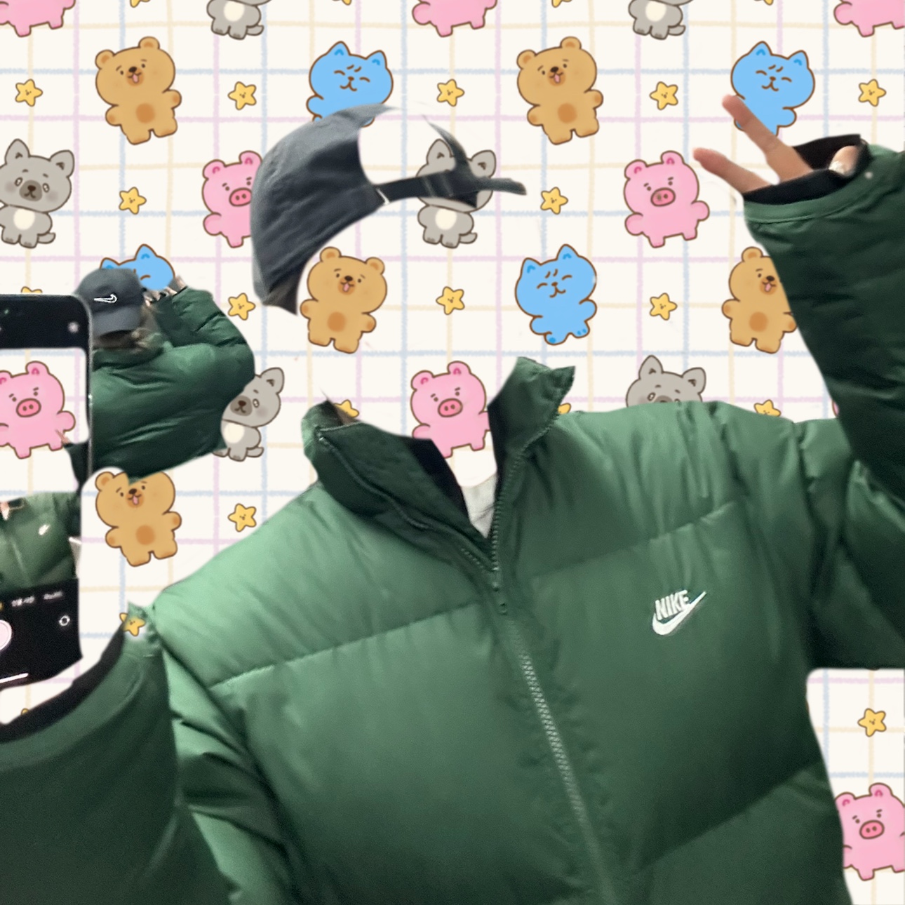 Nike NSW Puffer Jacket Fir - Asia 착용 스타일