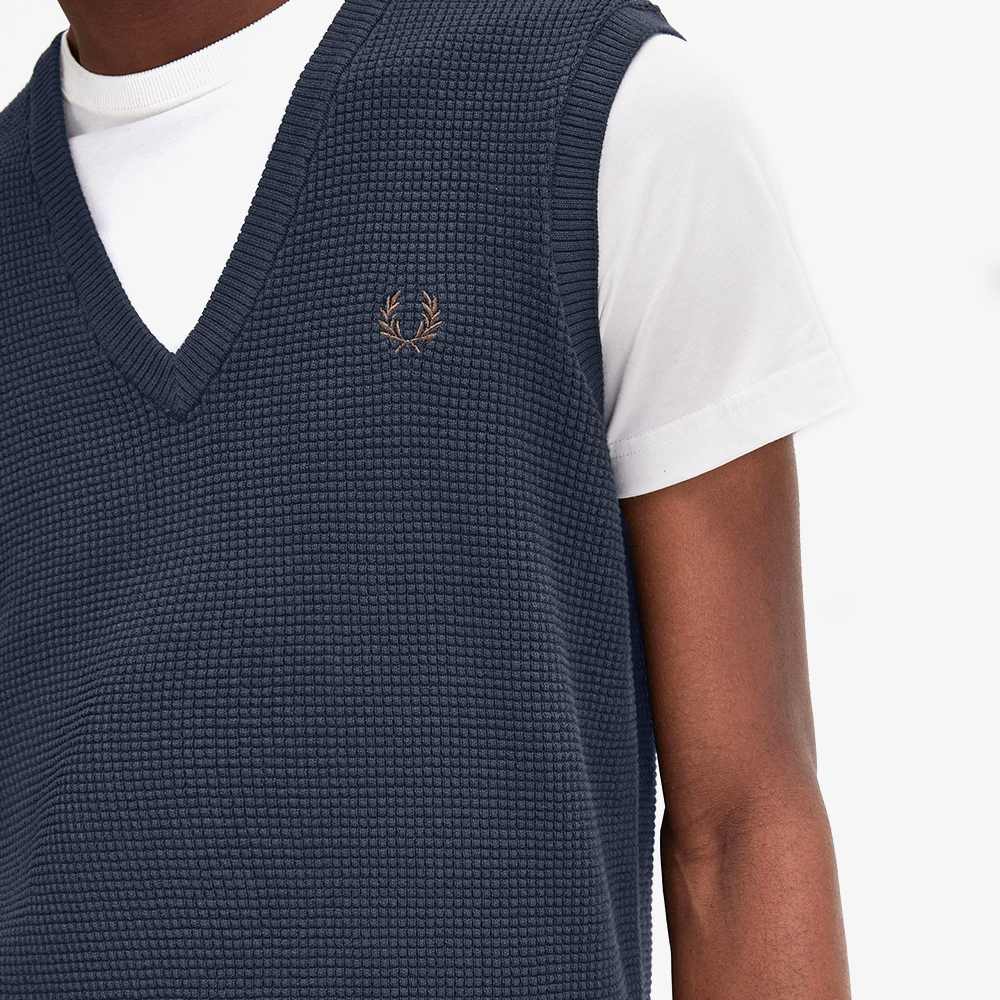 프레드페리 와플 스티치 베스트 네이비(Fred Perry Waffle Stitch Vest Navy) - 4