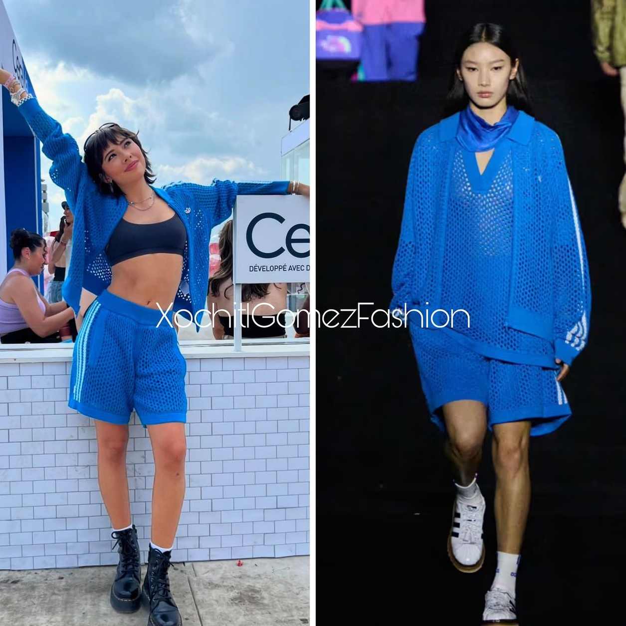 Adidas x Clot Crochet Track Top Bright Blue - KR Sizing 착용 스타일 - 6