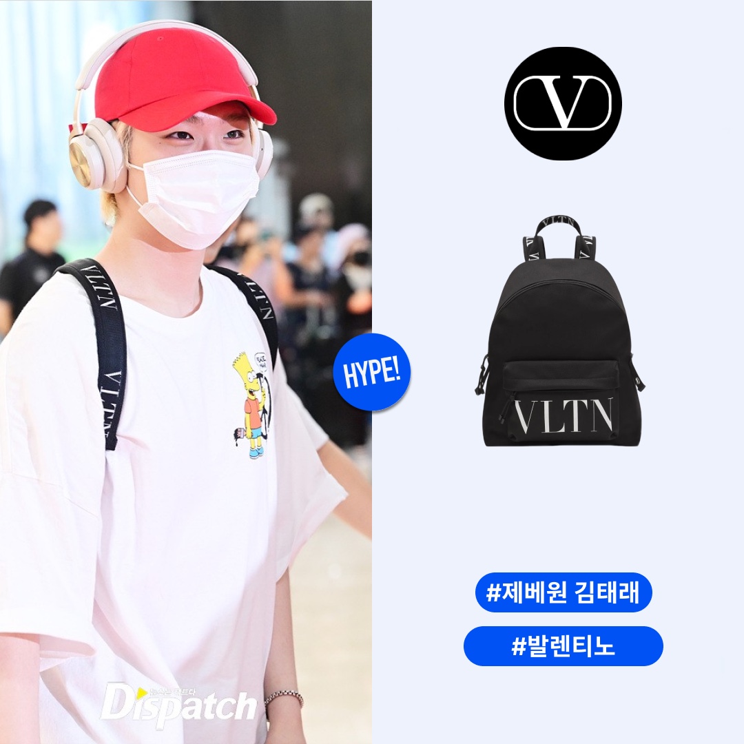 Valentino VLTN Nylon Backpack Black White 착용 스타일 - 1
