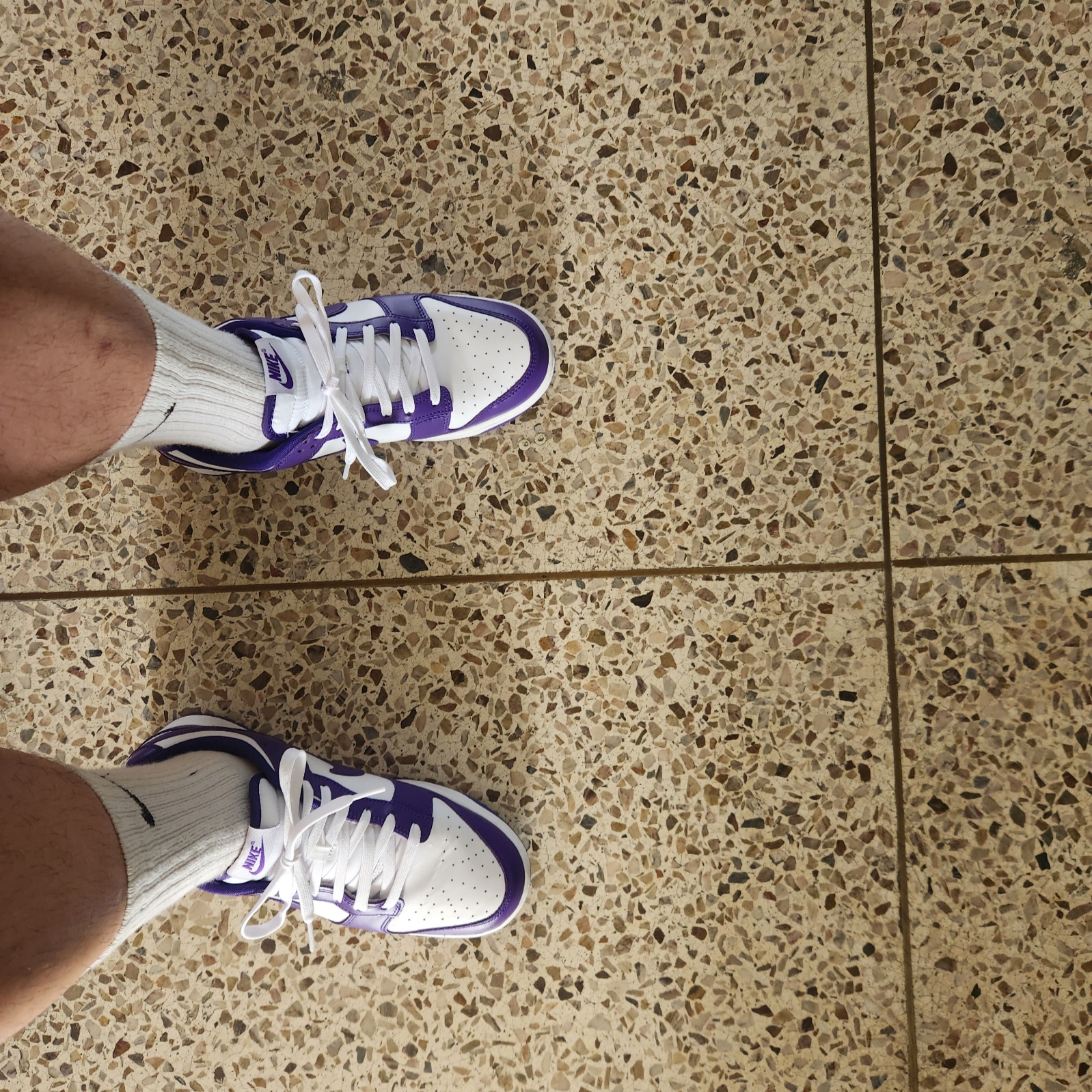 Nike Dunk Low Retro Championship Court Purple 착용 스타일