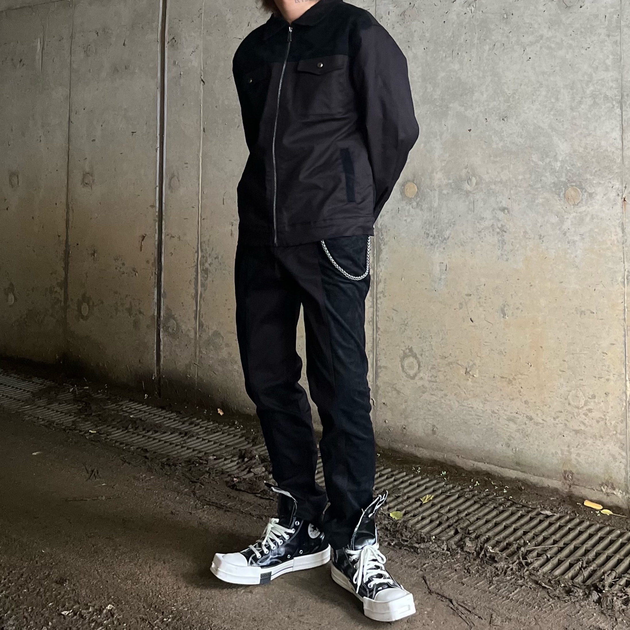Converse x Drkshdw Turbodrk Chuck 70 Hi Black Lacquered Denim 착용 스타일 - 4