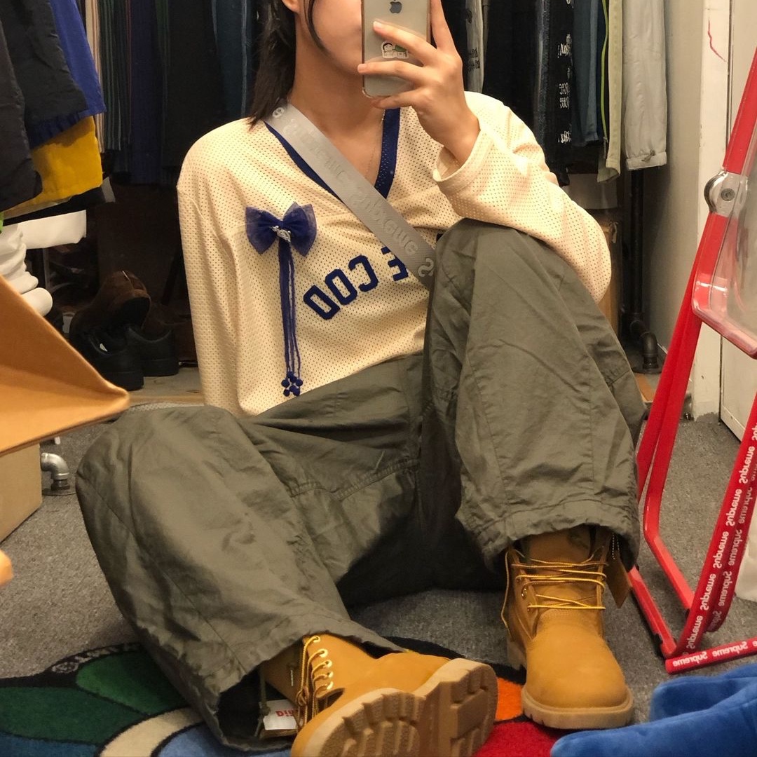Nike x Bode Mesh Jersey Ecru - Asia, Needles H.D. BDU Pants Olive 착용 스타일 - 5