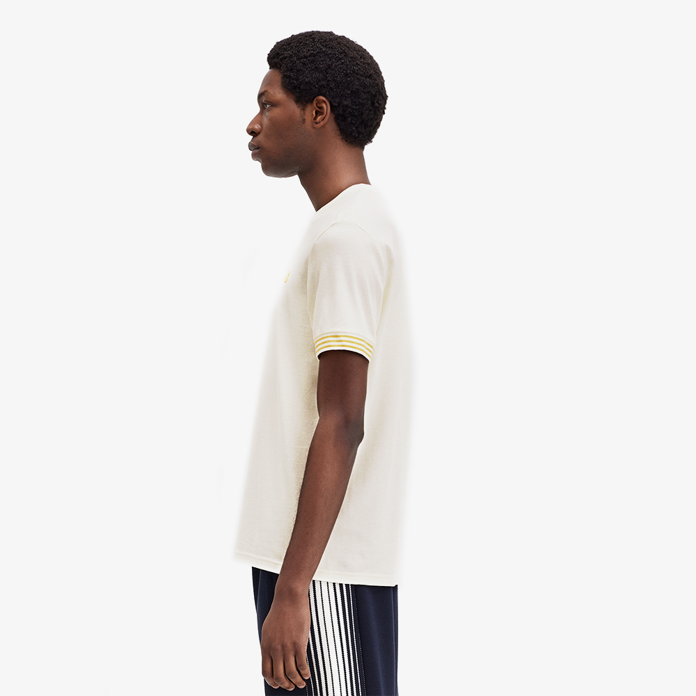 프레드페리 스트라이프 커프 티셔츠 에크루(Fred Perry Striped Cuff T-Shirt Ecru) - 2