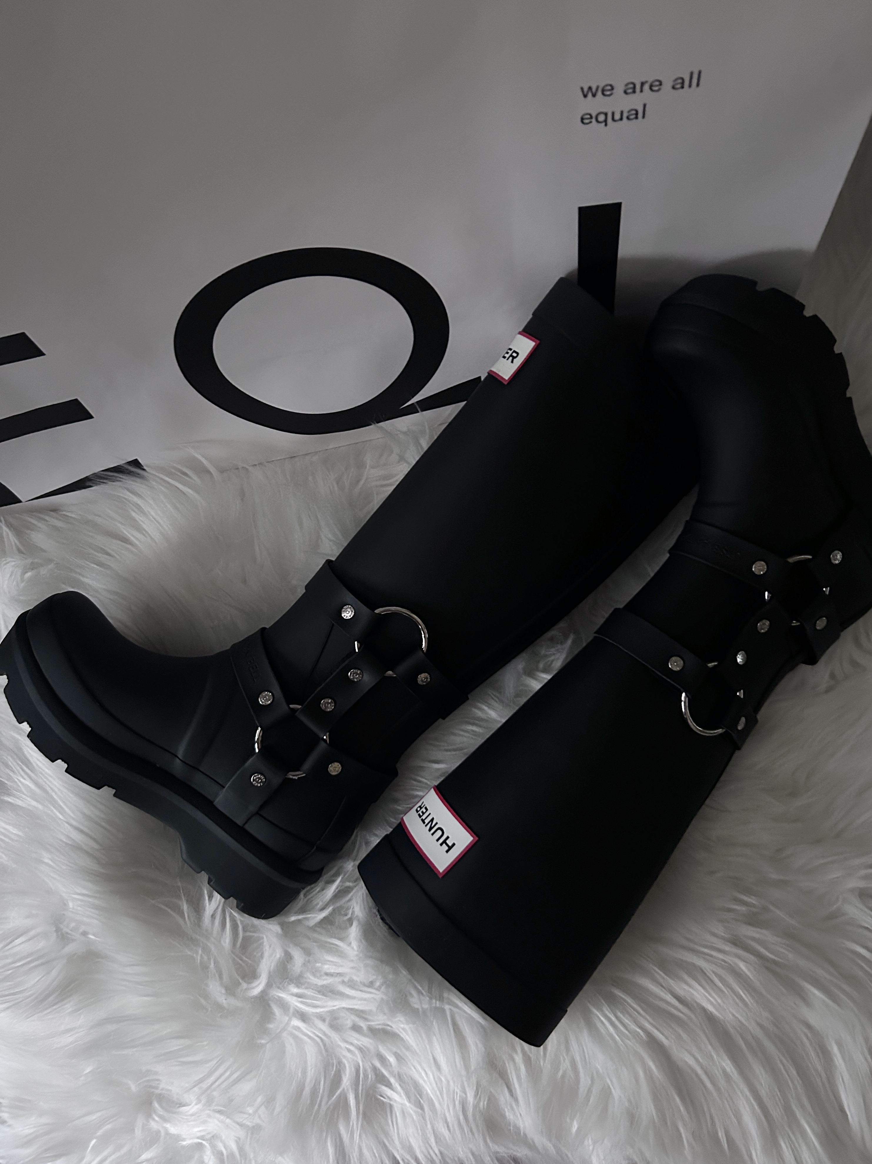 (W) Hunter x Andersson Bell Original 2.0 Tall Boots Black 착용 스타일