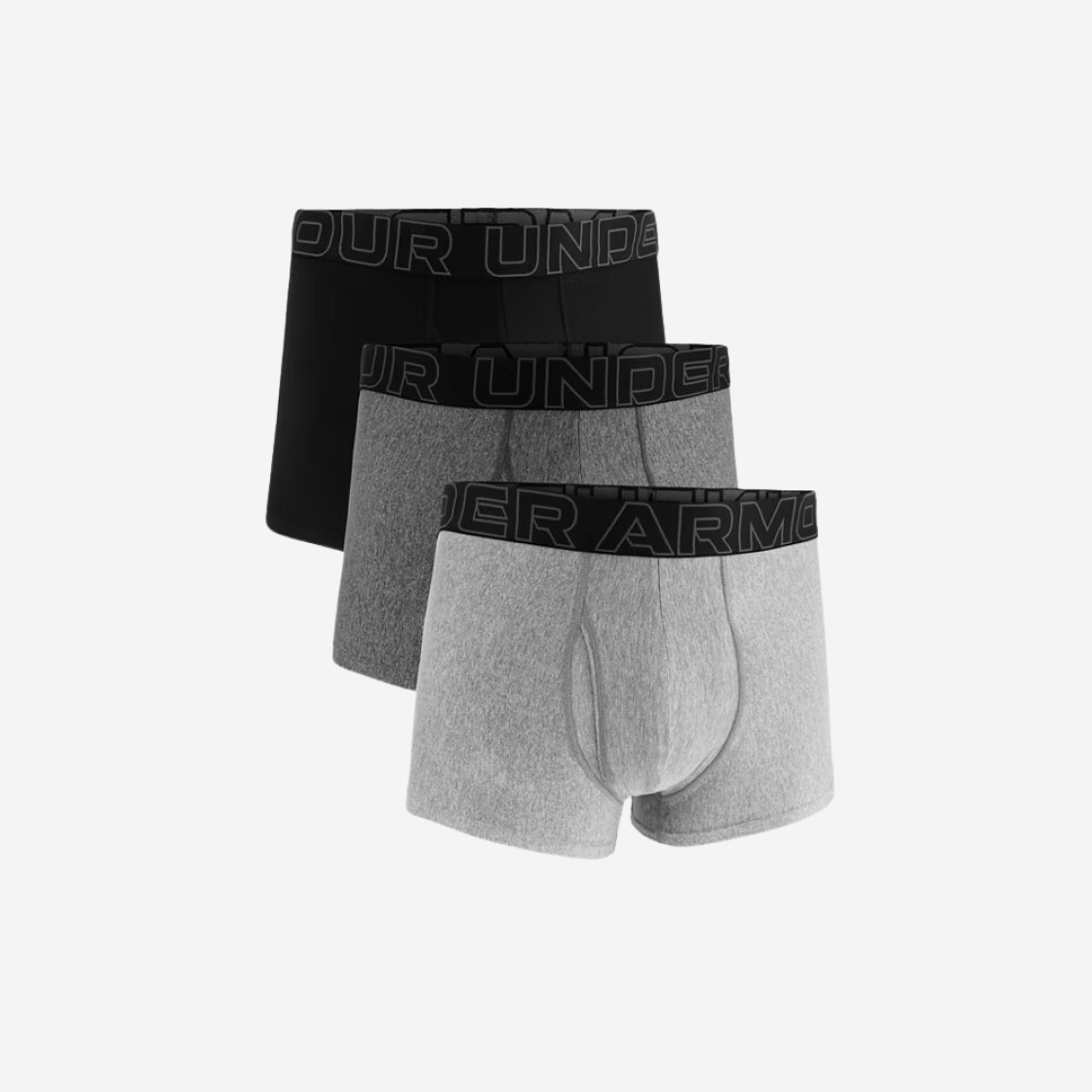 Under Armour UA Performance Tech 3 Inch Boxerjock Steel Full Heather (3 Pack) 상세 이미지 1