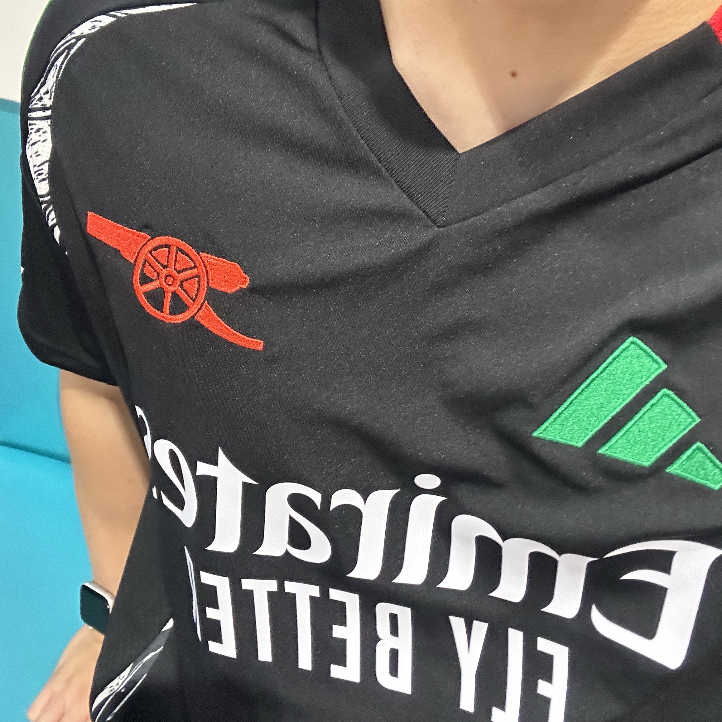 Adidas Arsenal 2024/25 Away Jersey Black - KR Sizing (Non Marking Ver.) 착용 스타일